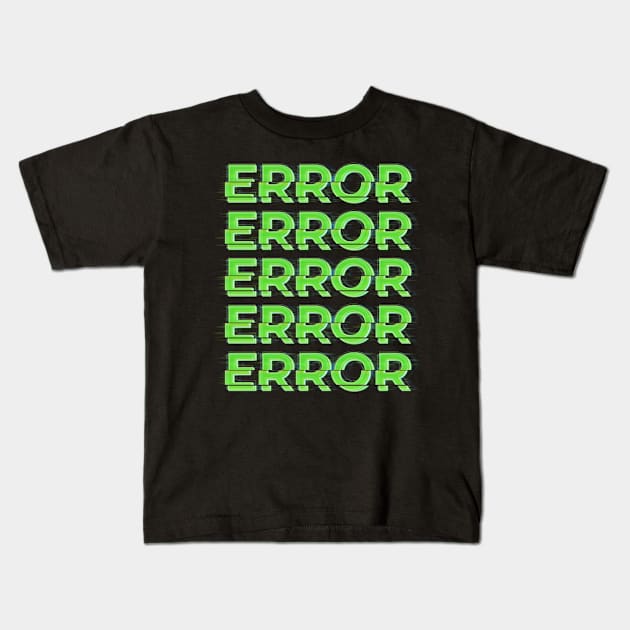 Error Glitch Kids T-Shirt by MrDrajan